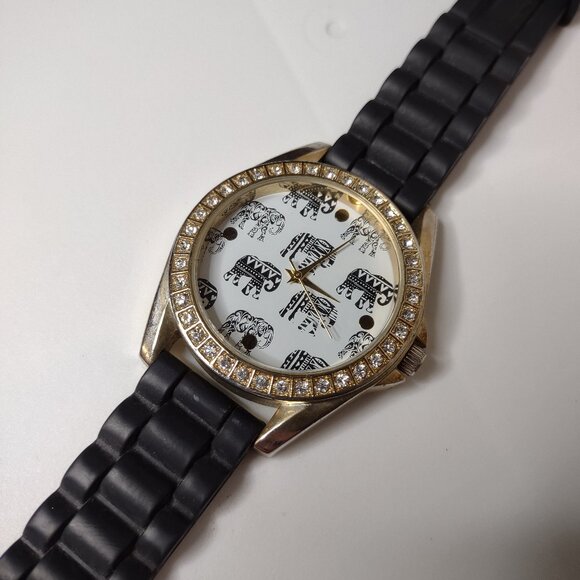 Lucky Elephant Watch With Black Rubber Band - Picture 1 of 10